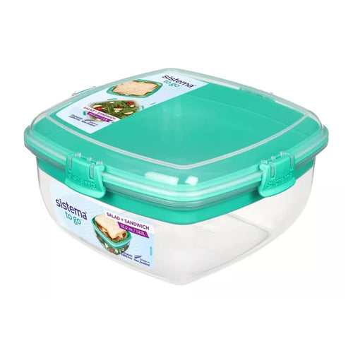 CONTENEDOR HERMETICO PARA ENSALADA Y SANDWICH  1.63 L  SISTEMA TO GO