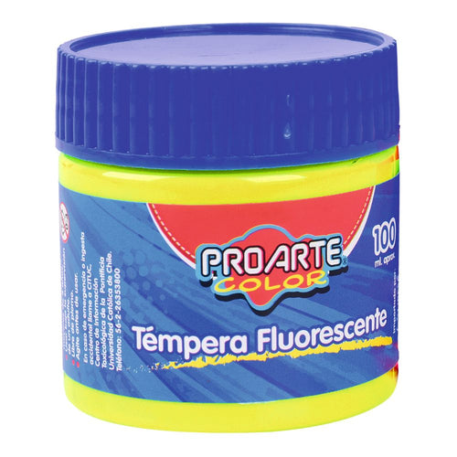 Tempera Fluorescente Amarillo Frasco 100 Ml