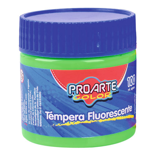 Tempera Fluorescente Verde Frasco 100 Ml