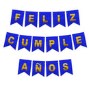 Guirnalda Feliz Cumpleanos Azul/Dorado De 3 Metros