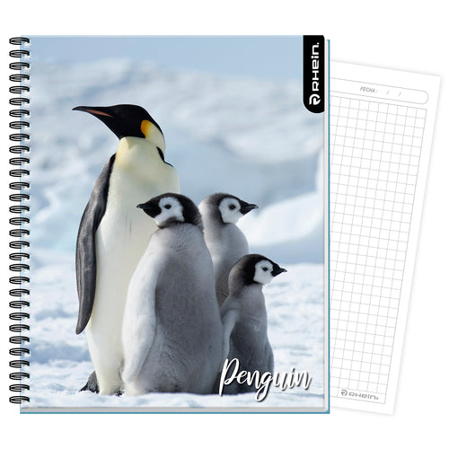 Cuaderno Universitario Wild Life 7Mm Penguin 100 Hojas