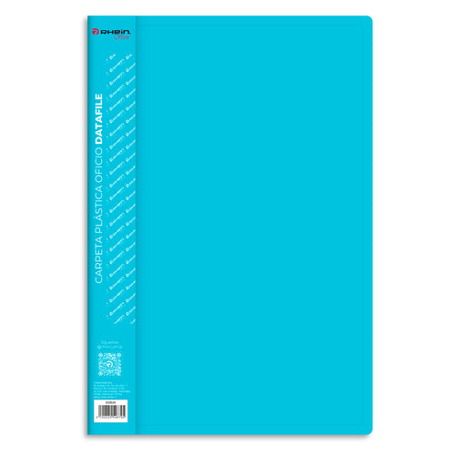 Carpeta Plástica Con Gusano Oficio Celeste Datafile