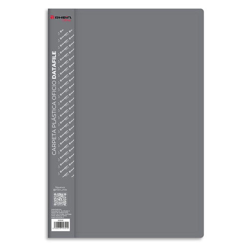 Carpeta Plástica Con Gusano Oficio Gris Datafile