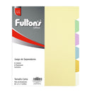 Separador Carta 6 Divisiones Cartulina Colores