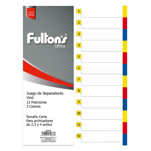 Separador Carta Vinil 12 Posiciones