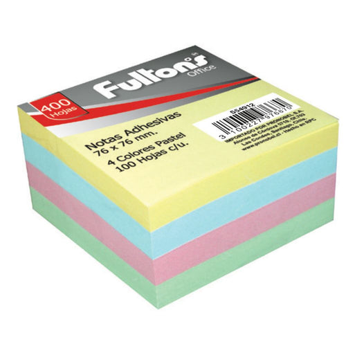 Nota Adhesiva 654 Pastel Paquete 4X100 Hojas