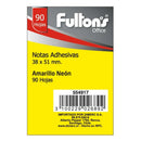 Nota Adhesiva 653 Amarillo Neón 51X38 Mm 12 Un 100 Hojas