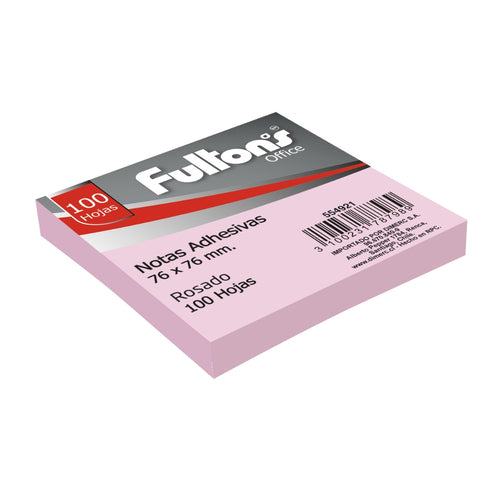 Nota Adhesiva 654 Rosado Pastel 76X76 Mm Block 100 Hojas