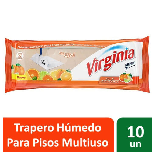 Trapero Húmedo Pisos Multiuso Naranja 10 Un
