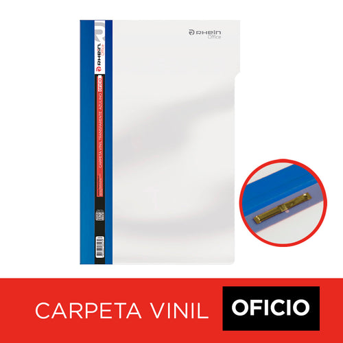 Carpeta Vinil Con Accoclip Fast Oficio Lomo Azul