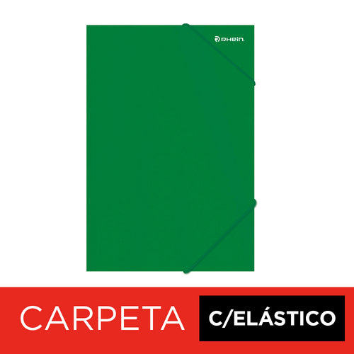 Carpeta Con Elástico Oficio De Cartulina Verde Oscuro