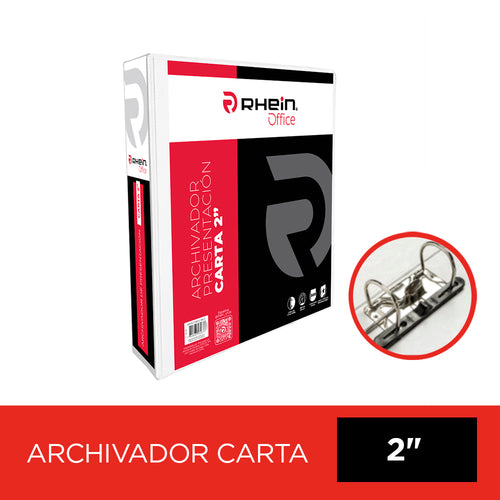 Archivador Catálogo Carta 2 Aros 2.0 Blanco Con Fija Papel 500 Hojas