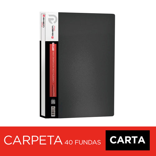 Carpeta Con Fundas Carta Negra 40 Un