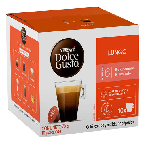 Cápsula  Tipo Dolce Café Lungo 70 Gr 10 Cápsulas