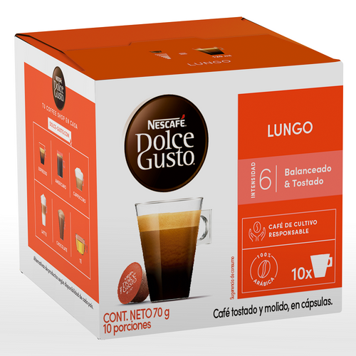 Cápsula  Tipo Dolce Café Lungo 70 Gr 10 Cápsulas