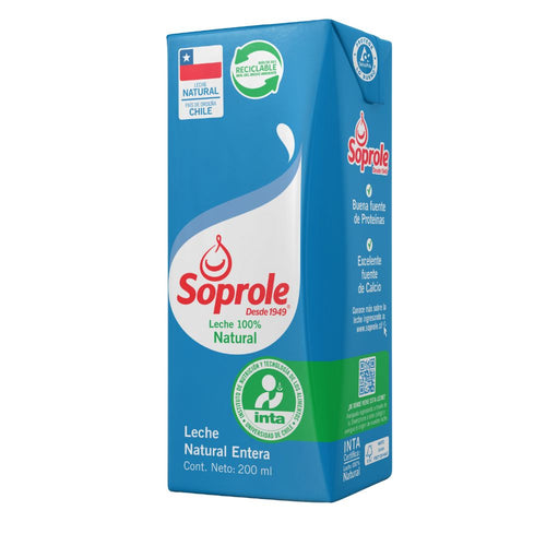 Leche Liquida Entera Natural 200 Cc