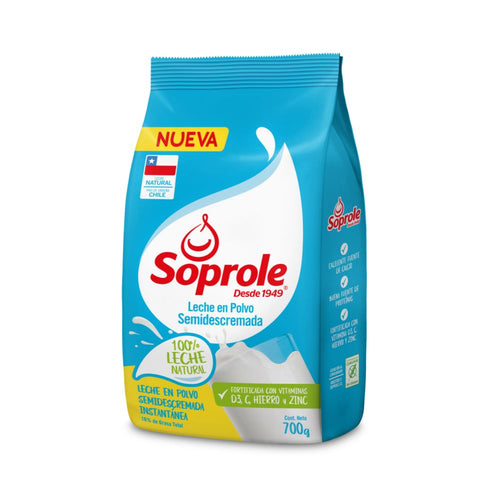Leche En Polvo Semi Descremada Bolsa 700 Gr