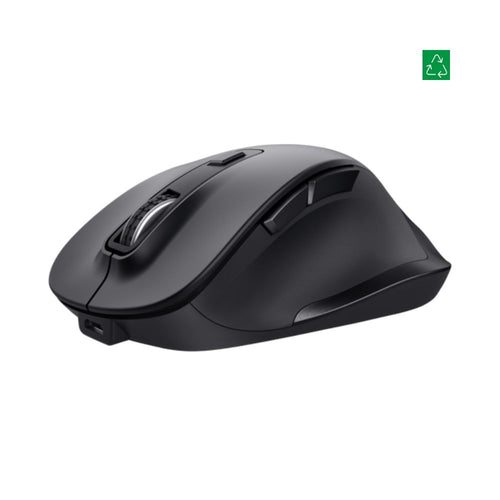 Mouse Inalámbrico Recargable Fyda Eco Curvado Ergo Negro