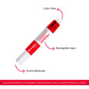 Marcador Pizarra Recargable Punta Redonda Rojo 4G