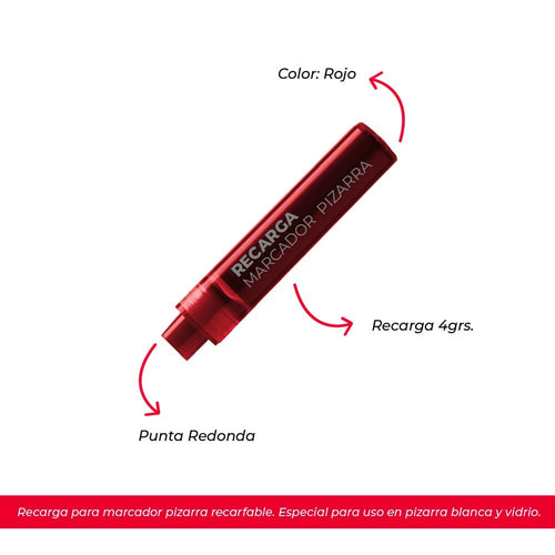 Cartucho Tinta Marcador De Pizarra Rojo 4G
