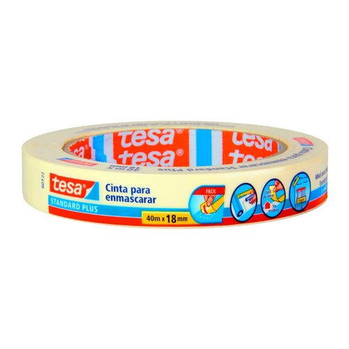 Cinta Adhesiva Masking Crema 18 Mm X40 Mt