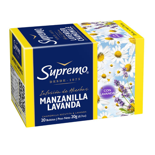 Té Hierba Manzanilla Lavanda 20 Bolsitas 20 Gr