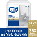 Papel Higiénico Interfoliado Doble Hoja 250 Hojas