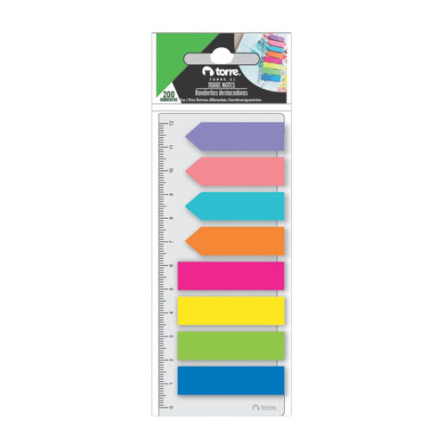 Banderitas Adhesivas Neón 8 Colores 200 Un
