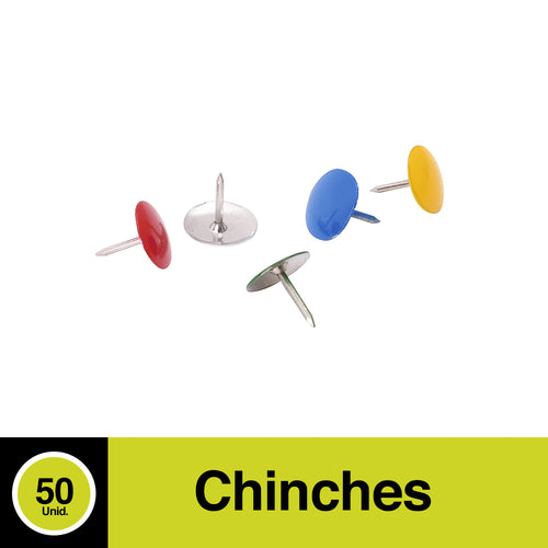 Chinche Metálico Colores Surtidos 50 Un
