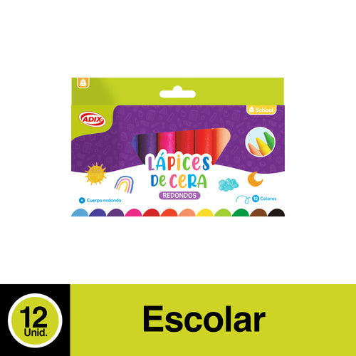 Lápiz Cera Redondo 12 Colores