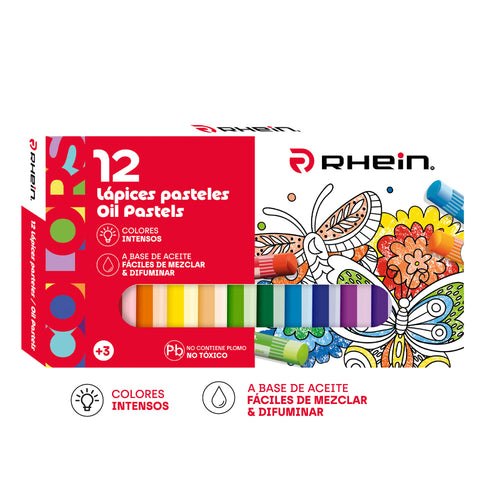 Lapices Pastel Graso 12 Colores