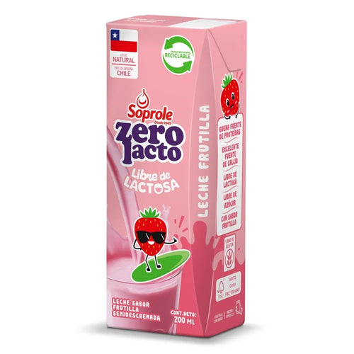 Leche Semi Descremada Sin Lactosa Frutilla 200 Ml