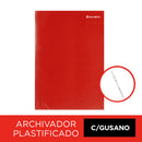 Archivador Plastificado Rojo Con Gusano