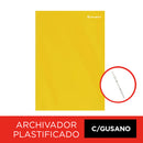 Archivador Plastificado Amarillo Con Gusano