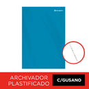 Archivador Plastificado Celeste Con Gusano