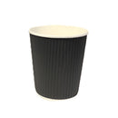 Vasos Polipapel Protector Corrugado Color Negro Bebidas Calientes 8 Oz 25 Un
