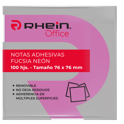 Nota Adhesiva 654 Fucsia Neón 76X76 Mm 1 Un 100 Hojas