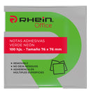 Nota Adhesiva 654 Verde Neón 76X76 Mm 1 Un 100 Hojas