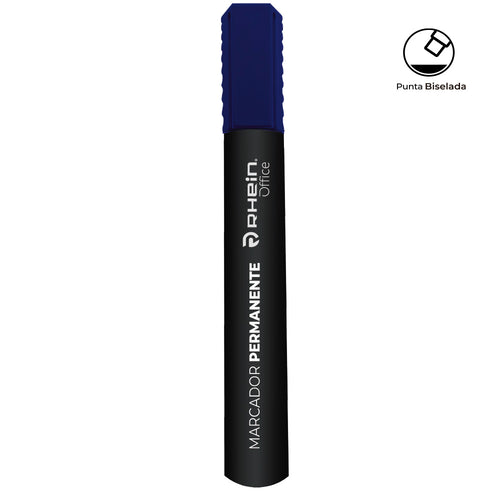 Marcador Permanente Punta Biselada Azul
