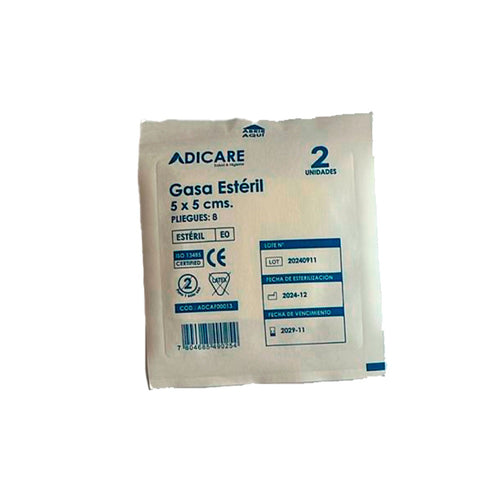 Gasa Tejida Esteril 5x5 Cm 50 UnCaja 50 Un