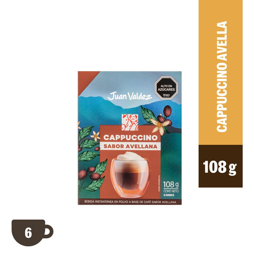 Café Instantáneo Cappuccino Avellana 18 Gr X 6 Un