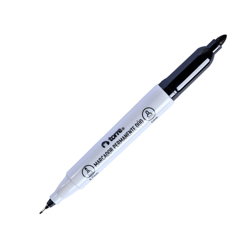 Marcador Permanente Doble Punta Fina/Red Negro
