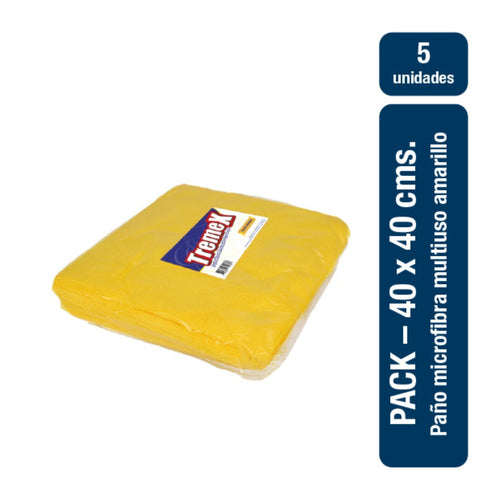 Paño Microfibra Amarillo 40X40 5 Un