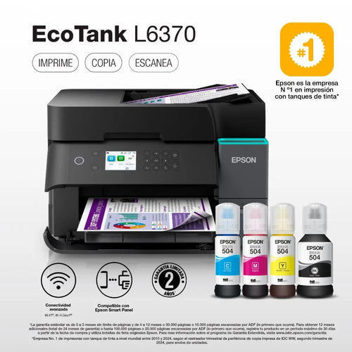 Multifuncional Tinta Continua Ecotank L6370 Usb Wifi Red Adf Duplex C11Cl43303