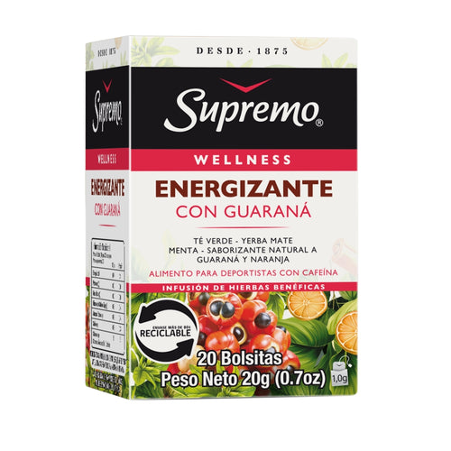 Infusión Hierbas Energizante Guaraná 20 Bolsas