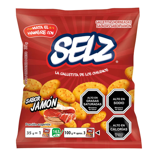 Galletas Saladas Mini Selz Sabor Jamón 35 Gr