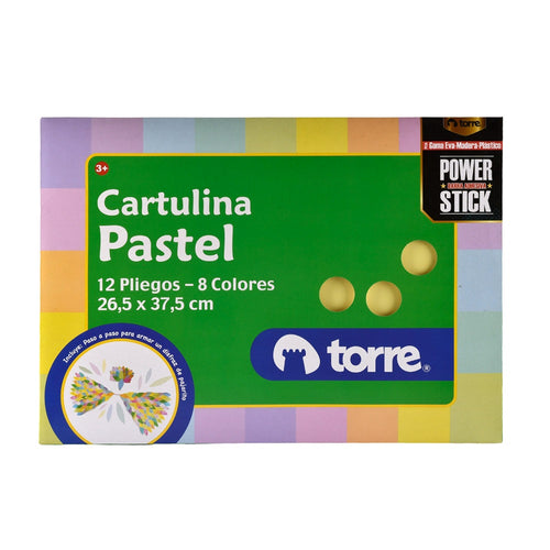 Carpeta Con Cartulina 12 Hojas 8 Colores Pastel