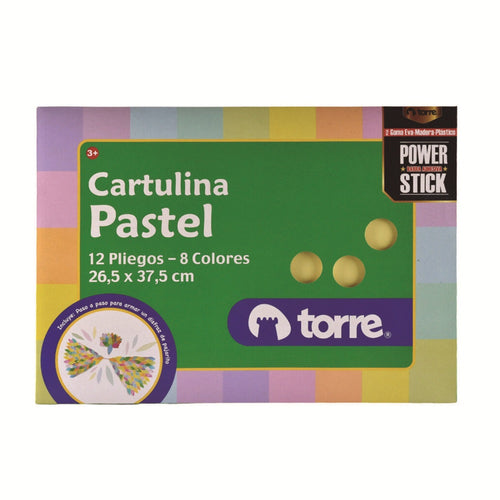 Carpeta Con Cartulina 12 Hojas 8 Colores Pastel