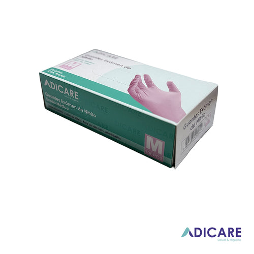 Guante Nitrilo Desechables Rosado Talla M 100 Un