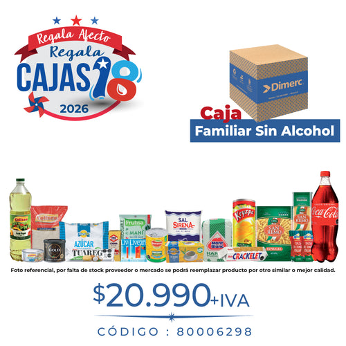 Caja Fiestas Patrias 2026 Familiar Sin Alcohol (Azul)